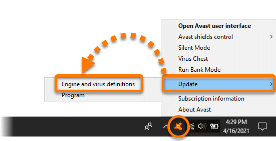 Upgrade the avast program - Screenshot Image