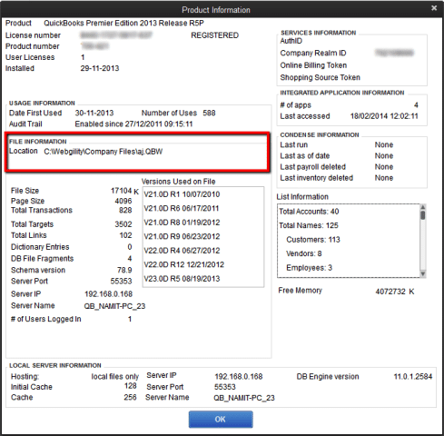 Company file location-screenshot