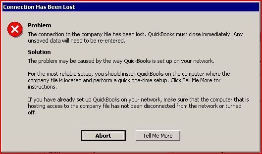 QuickBooks Abort Error- screenshot