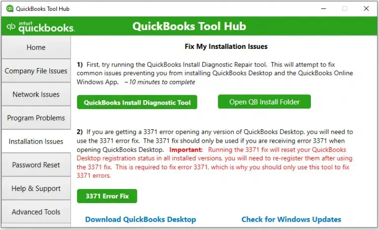 Installation issues Tool hub-screenshot