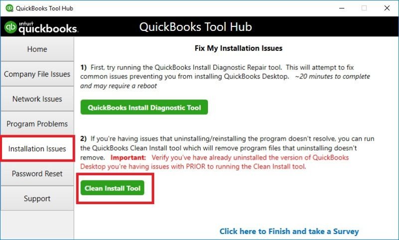 QuickBooks Clean Install Tool - Screenshot