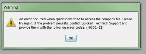 QuickBooks Error Message 6000-82 - Screenshot Image