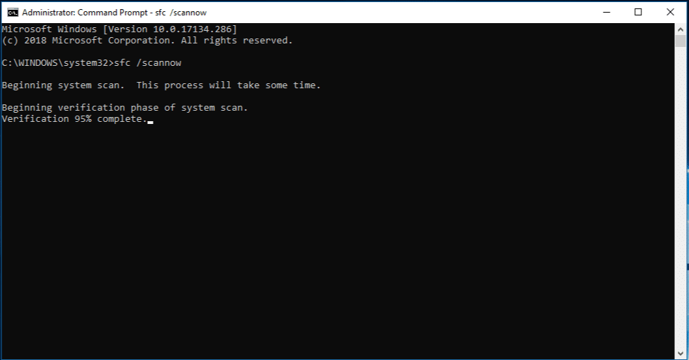 Run the System File Checker - Screenshot