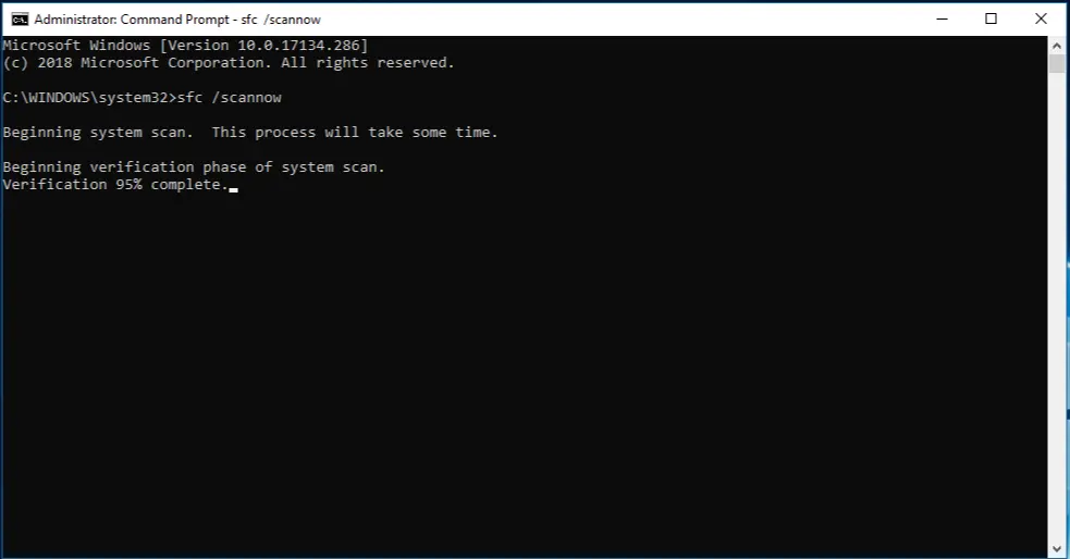 Run the System File Checker - Screenshot