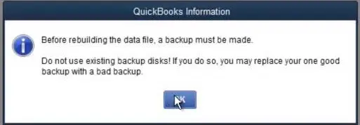 Backing up the company file - Screenshot
