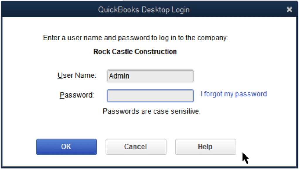 I forgot my password-screenshot