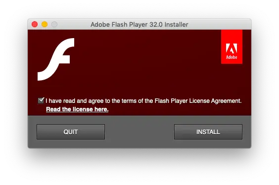 Install Adobe flash player - Screenshot
