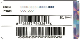 license and product numbers - Screenshot