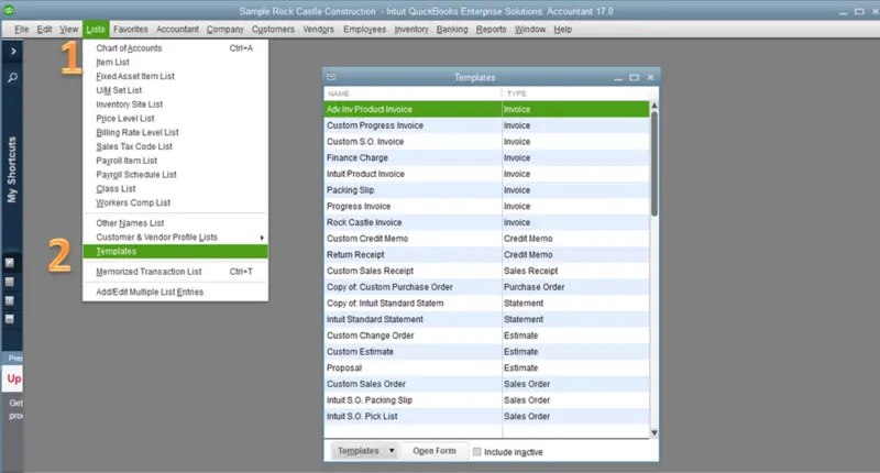 Create a new template for your form - Screenshot