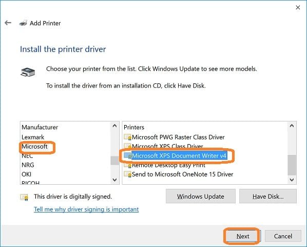 Microsoft XPS document writer v4 - Screenshot