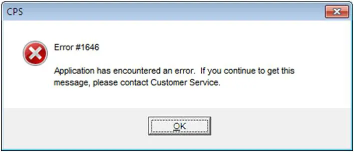 QuickBooks error 1646 -  Screenshot