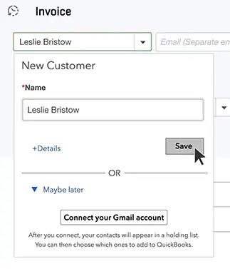 Select the Customer You're Invoicing - Screenshot