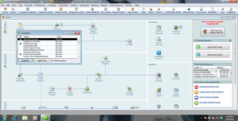 Creating an invoice-screenshot
