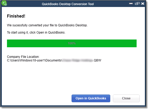 QuickBooks Desktop Conversion Tool - Screenshot Image