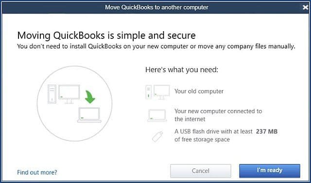 Move QuickBooks to another computer - Screenshot Image