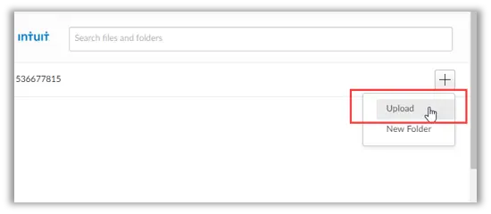 Upload your data file in Intuit - Screenshot Image 1