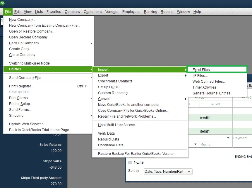Import Excel Files in QuickBooks desktop - Screenshot Image