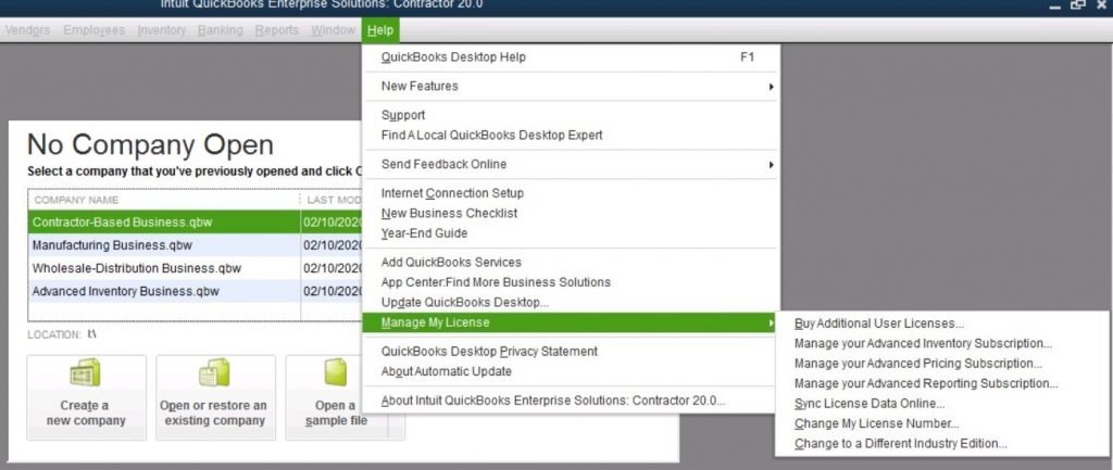 Sync License Data Online - Screenshot Image
