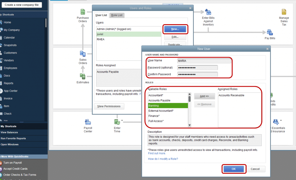 create a new username for the new user - Screenshot Image