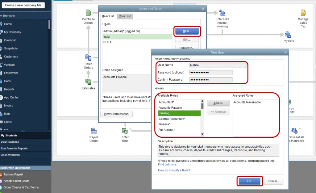 create a new username for the new user - Screenshot Image