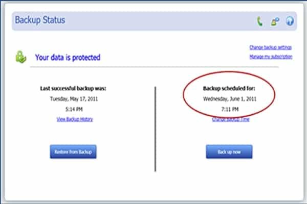 Make a backup with Intuit data protect - Screenshot Image