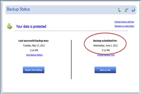 Make a backup with Intuit data protect - Screenshot Image
