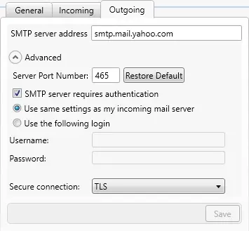Making port 465 open for Yahoo mail - Screenshot Image