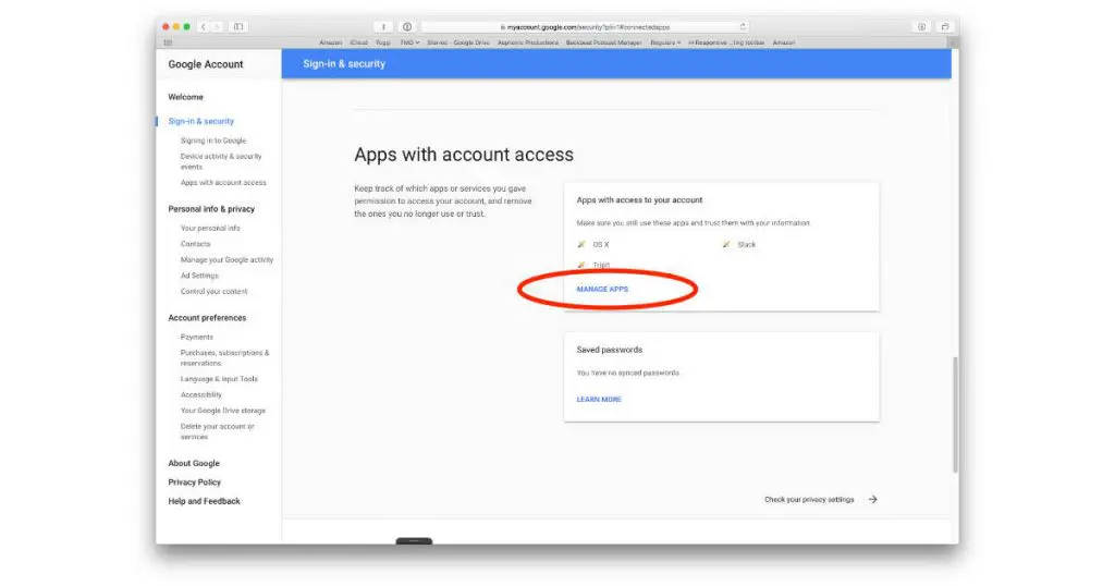 Set access preferences for specific apps - Screenshot Image