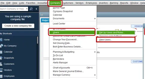 Users and also view users - Screenshot Image