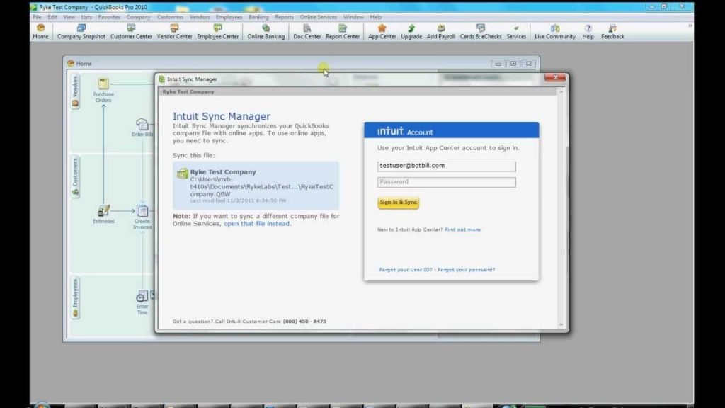 Intuit sync manager - Screenshot Image 1