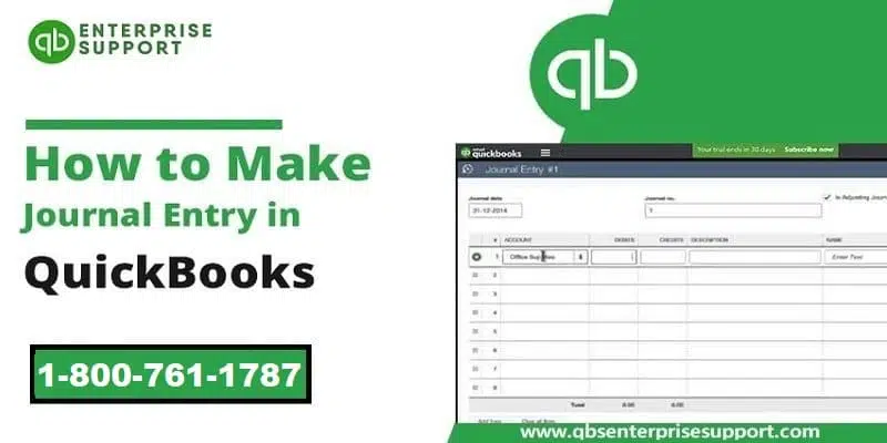 Process of Making or Creating a Journal Entry in QuickBooks Desktop - Featuring Image