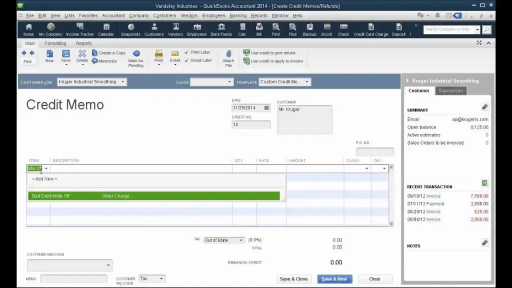 Write Off Bad Debts in QuickBooks Desktop - Screenshot Image