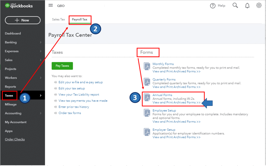Print W-2 forms with the QuickBooks - Image 1