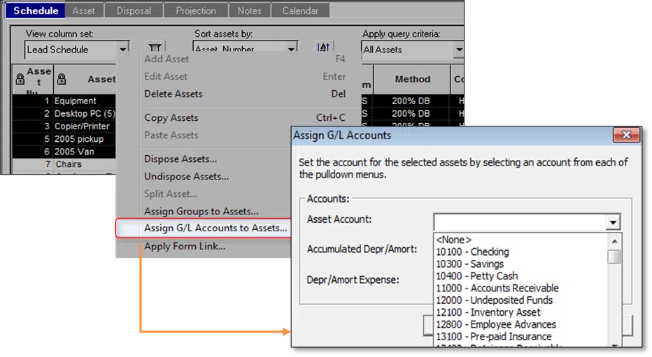 Assign an account to multiple assets - Image