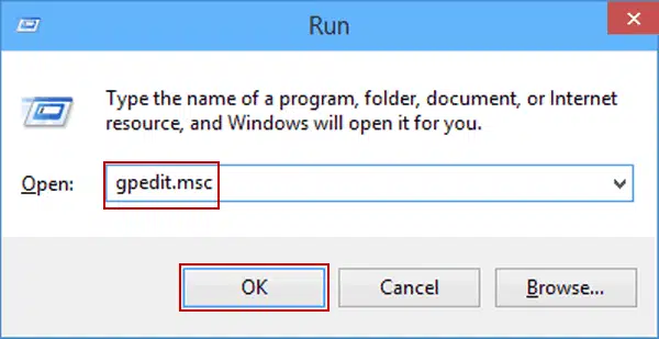 Type GPEDIT.MSC - Screenshot Image