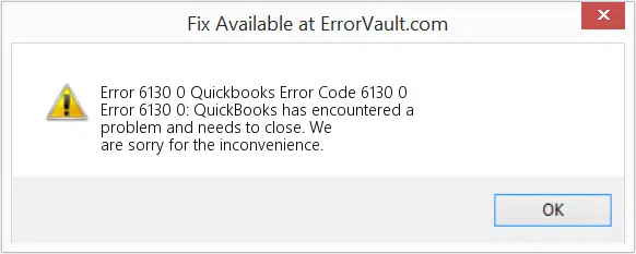 QuickBooks Error 6130 - Screenshot Image