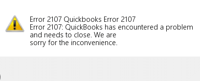 QuickBooks Error Code 2107 - Image
