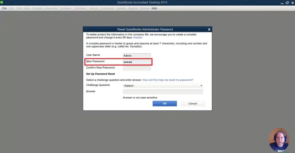 Enter the new password and confirm - Screenshot Image