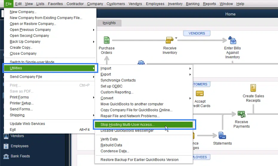 Stop Hosting Multi-User Access - Screenshot Image