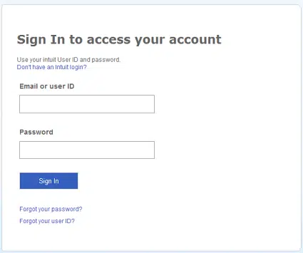 Intuit Login credentials - Image