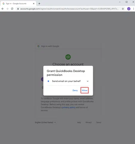 Grant QuickBooks access to your Gmail account - Image