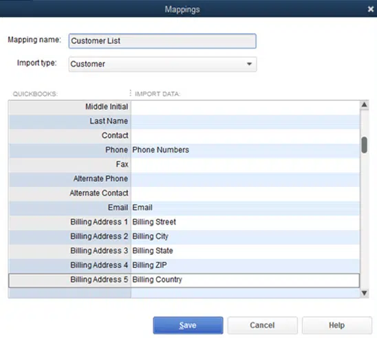 Mapping QuickBooks - Image