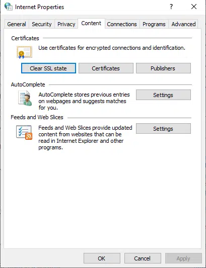 Clear the SSL state - Image 1