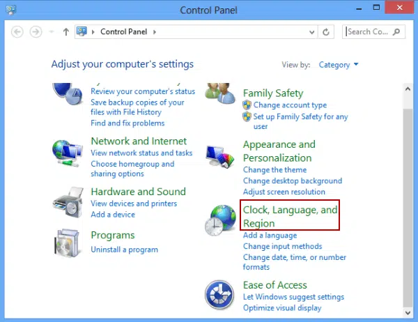 Language, Region, and Clock - Image
