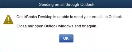 QuickBooks Crashing Error When Sending Emails - Image