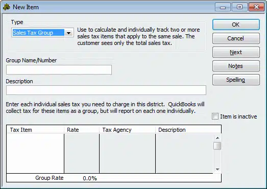 Sales Tax Group - Image