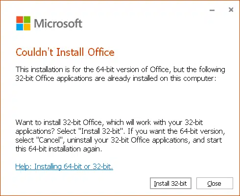32-bit version Office 365 - Image