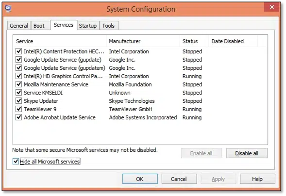 Hide all Microsoft Services - Image
