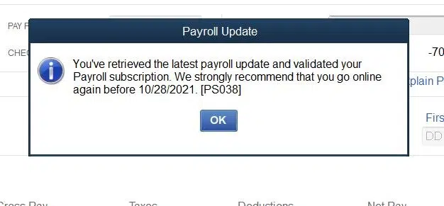 QuickBooks error PS038 - Image