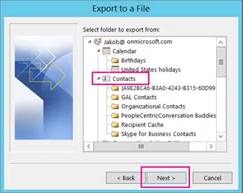 Steps to Backup Outlook Contacts - Image 2